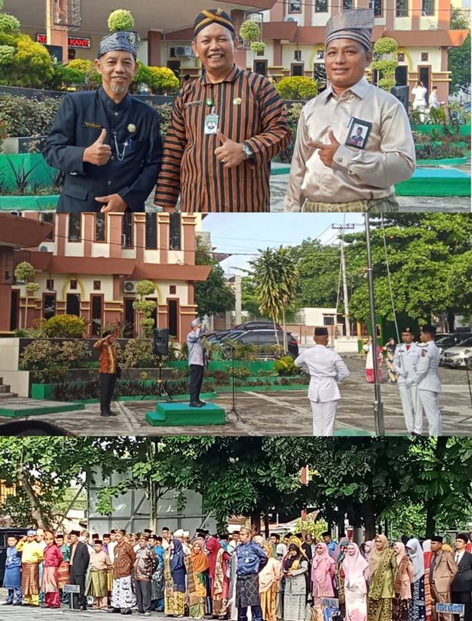 Kepala KUA/Penghulu Ikuti Upacara Hardiknas Di Kemenag Kota Pekanbaru