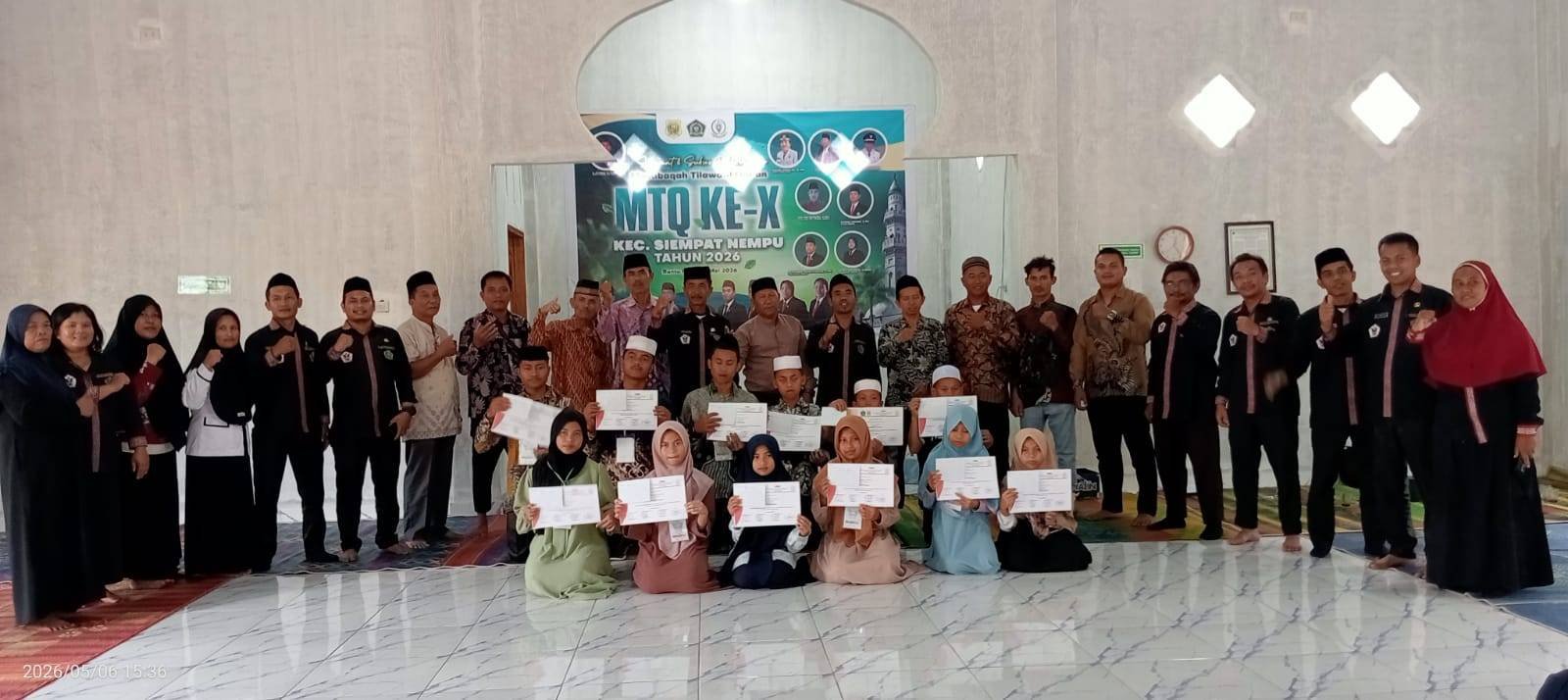 Gema Lantunan Kalam Ilahi: KUA Siempat Nempu Gelar Seleksi MTQN ke-X