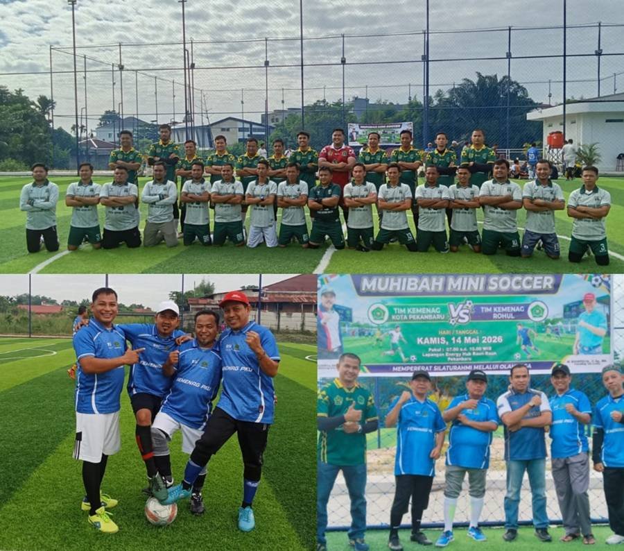 Ka. KUA Kota Pekanbaru Support Muhibah Mini Soccer: Tim Kemenag Kota Pekanbaru VS Tim Kemenag Rohul
