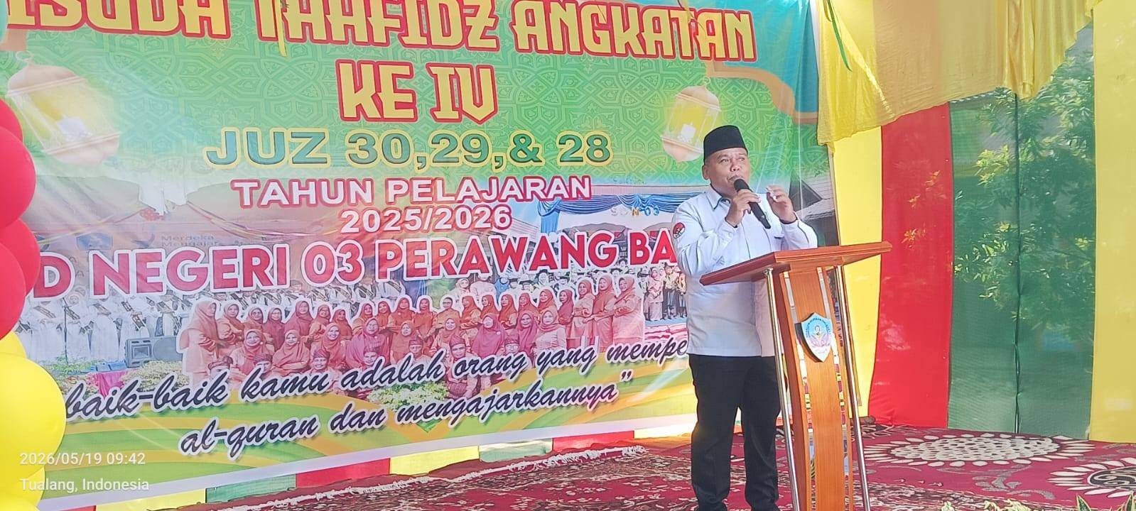 KUA Tualang Hadiri Perpisahan dan Wisuda Tahfiz Juz 30 di SDN 03 Perawang Barat
