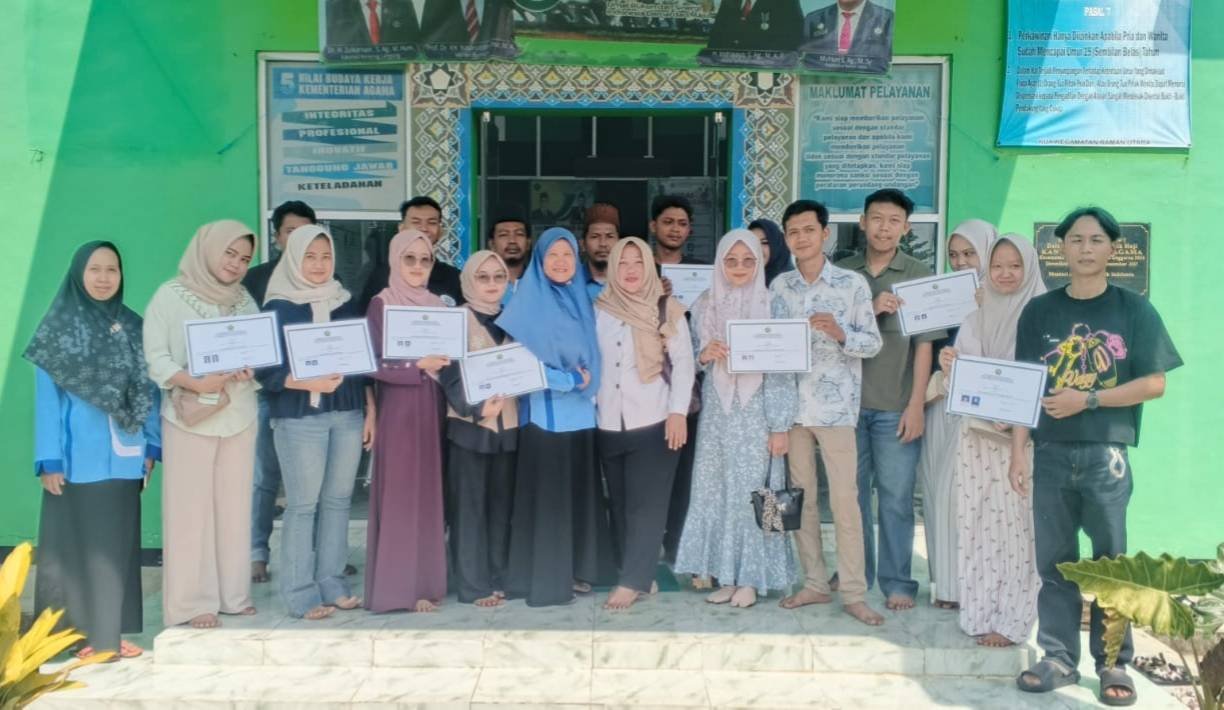 KUA Raman Utara Gelar Bimbingan Perkawinan Tujuh Pasang Catin