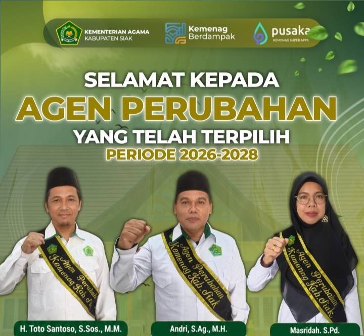 Kepala KUA Tualang Raih Posisi Kedua Agen Perubahan Kemenag Siak Periode 2026–2028