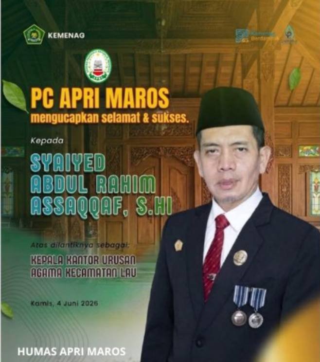 Ucapan Selamat dan Sukses untuk Sayyid Abdul Rahim atas Amanah Baru sebagai Kepala KUA Kecamatan Lau