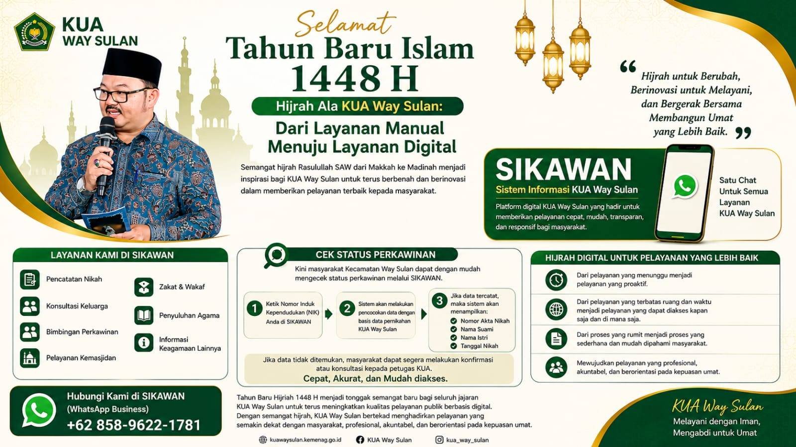 KUA Way Sulan Transformasi Pelayanan Digital Melalui Inovasi SIKAWAN