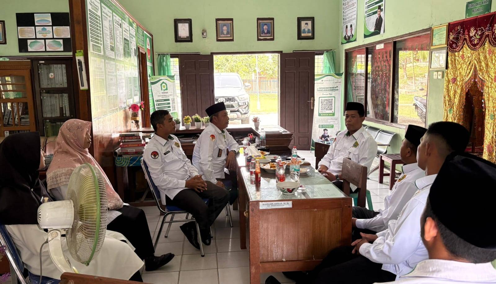 Ka. KUA Pangean Sambut Kunjungan Kerja Kabid Urais Kanwil Kemenag Riau 