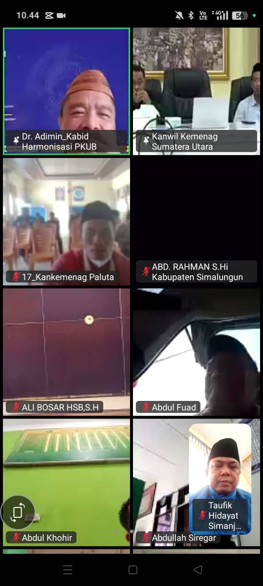 Perkuat Kerukunan Umat, Ka. KUA Sei Kepayang Hadiri Bimtek EWS Rukun Secara Daring