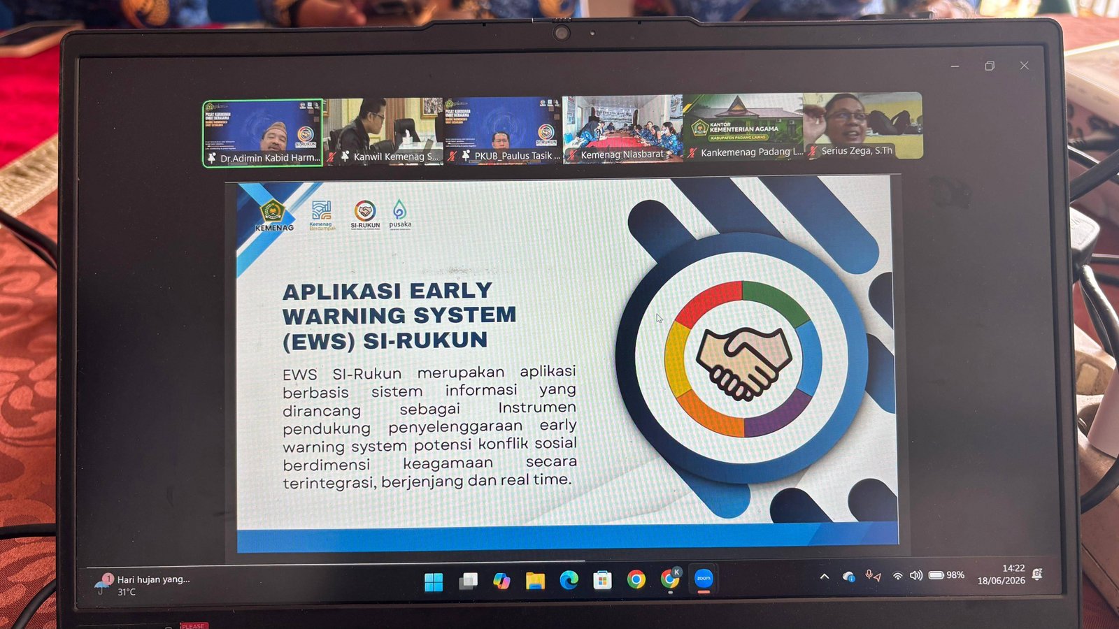 Penghulu KUA Lolofitu Moi Ikuti Bimtek Early Warning System (EWS) SI-RUKUN Secara Daring