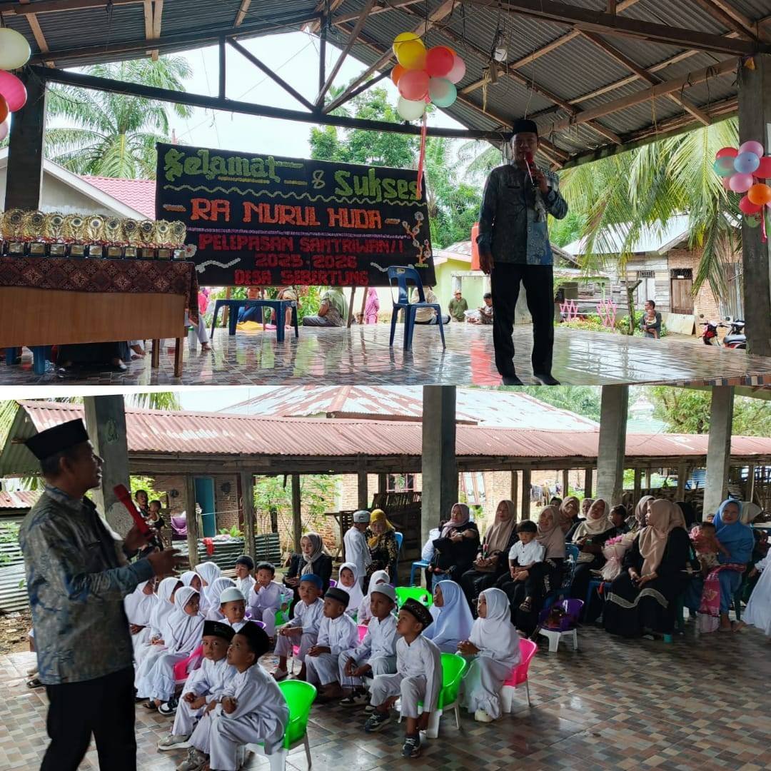 Kepala KUA Salapian Sampaikan Tausiyah dan mewisuda RA Nurul Huda Sibertung 