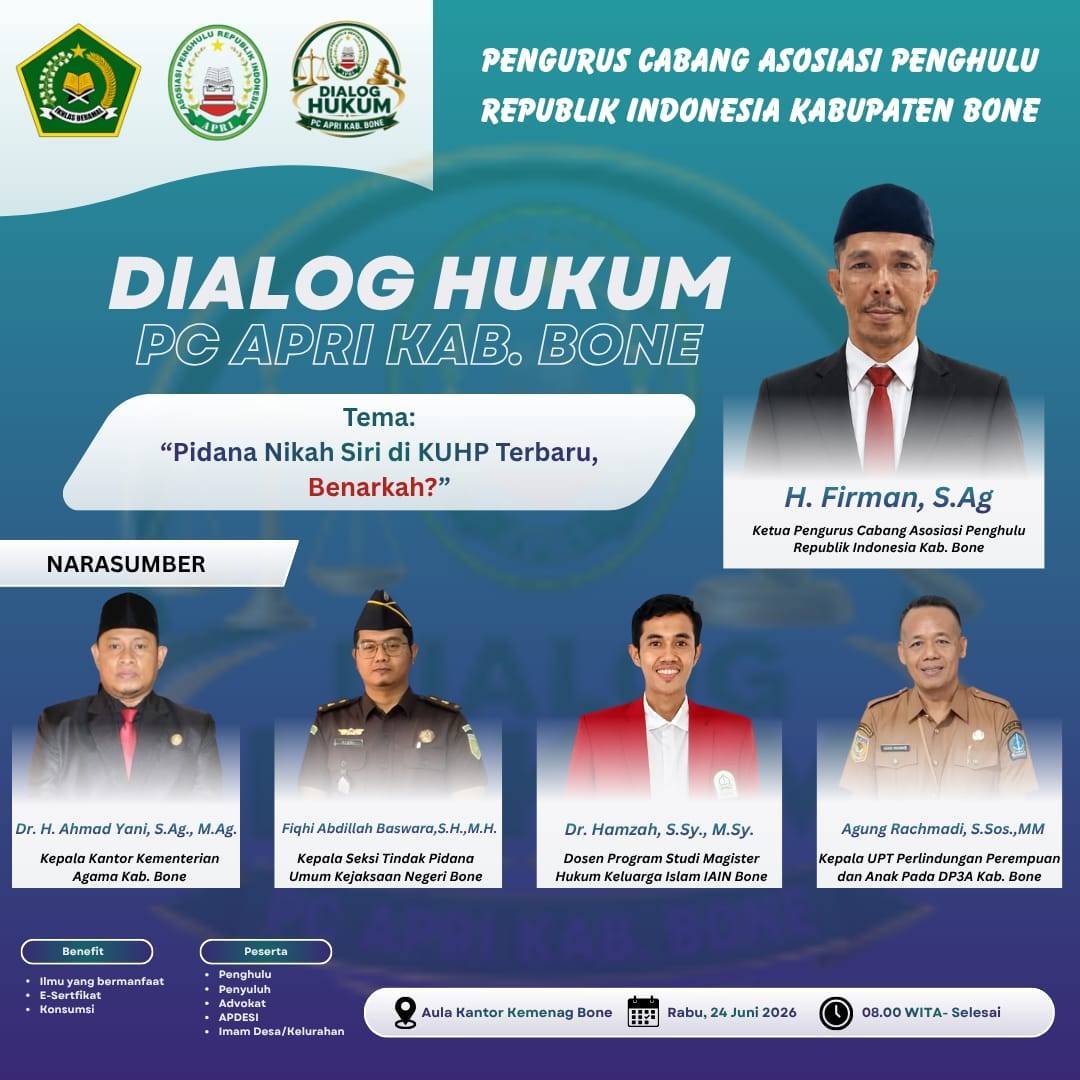 APRI Bone Gelar Dialog Hukum: “Pidana Nikah Siri di KUHP Terbaru, Benarkah?”