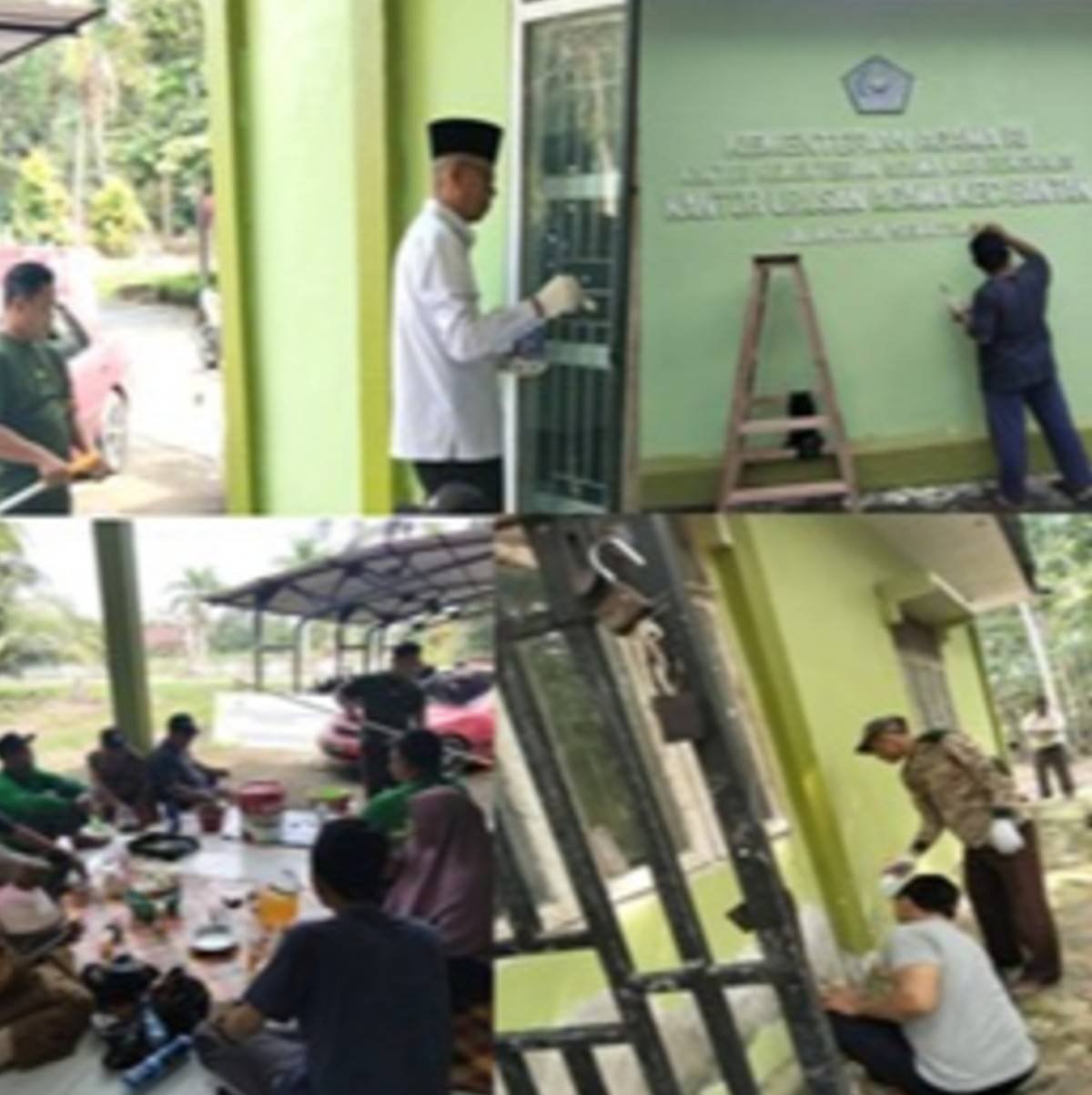 Berbenah Diri Tingkatkan Kenyamanan dan Kualitas Pelayanan, KUA Kec. Bantan Gelar Gotong Royong