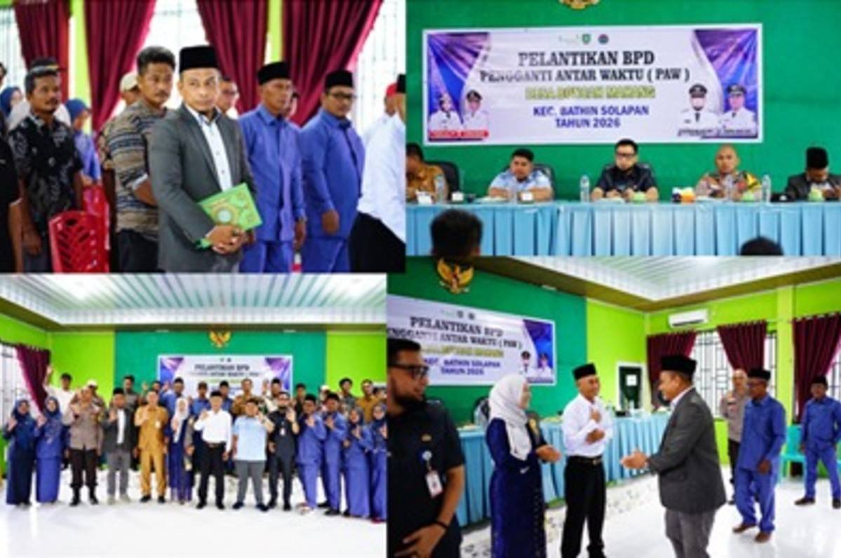 Sinergi Lintas Sektoral, Kepala KUA Bathin Solapan Hadiri Pelantikan PAW BPD Boncah Mahang