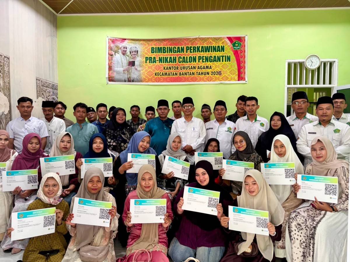 KUA Bantan Gelar Bimbingan Perkawinan Angkatan Pertama, Bekali Calon Pengantin Menuju Keluarga Sakinah
