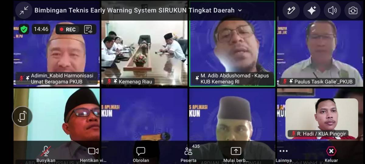Perkuat Deteksi Dini Konflik Keagamaan, KUA Pinggir Ikuti Bimtek EWS SI-RUKUN Kemenag RI