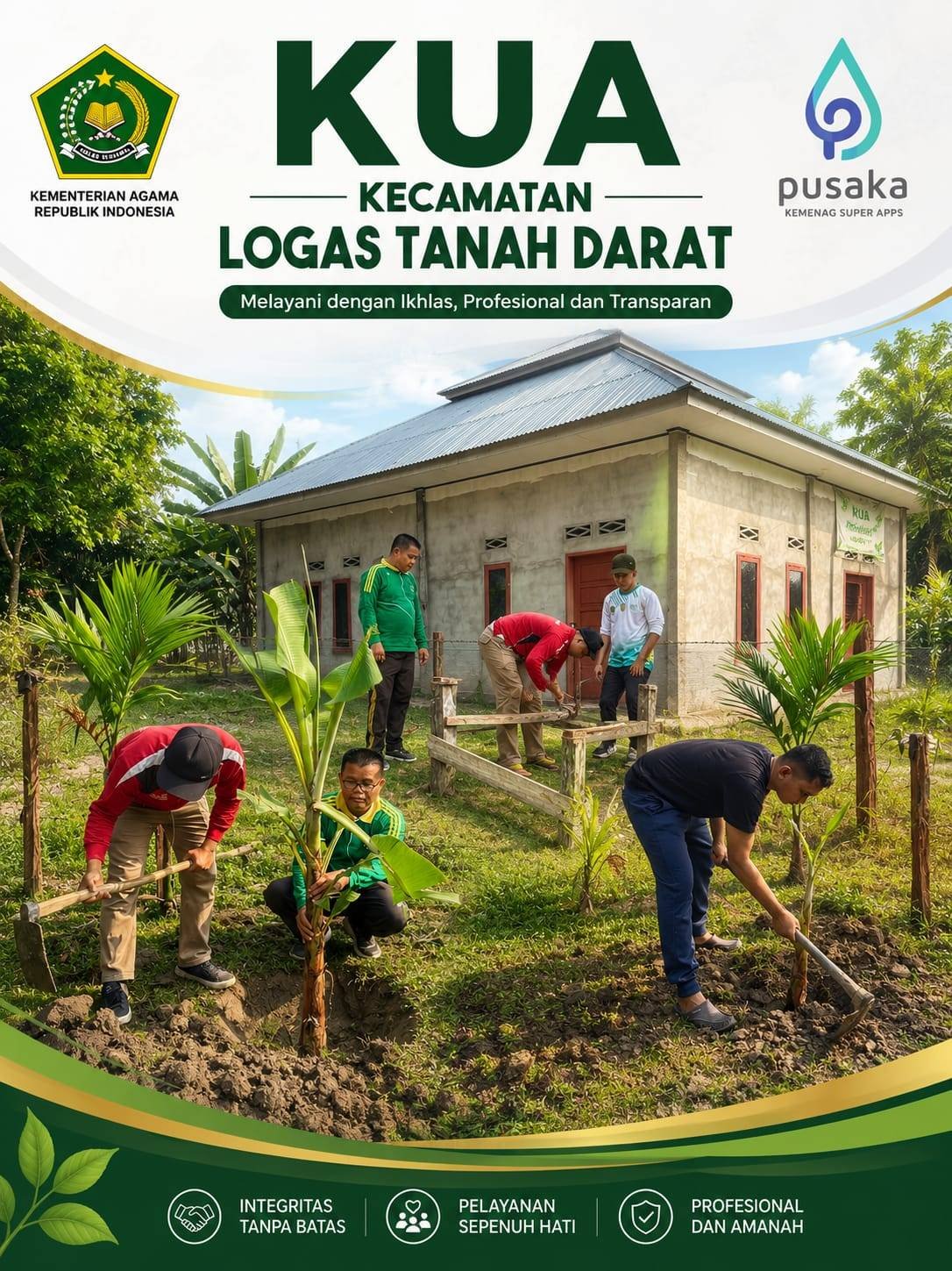 Terapkan Ekoteologi, Jajaran KUA Logas Tanah Darat Sulap Halaman Kantor Jadi Kebun Pangan Produktif