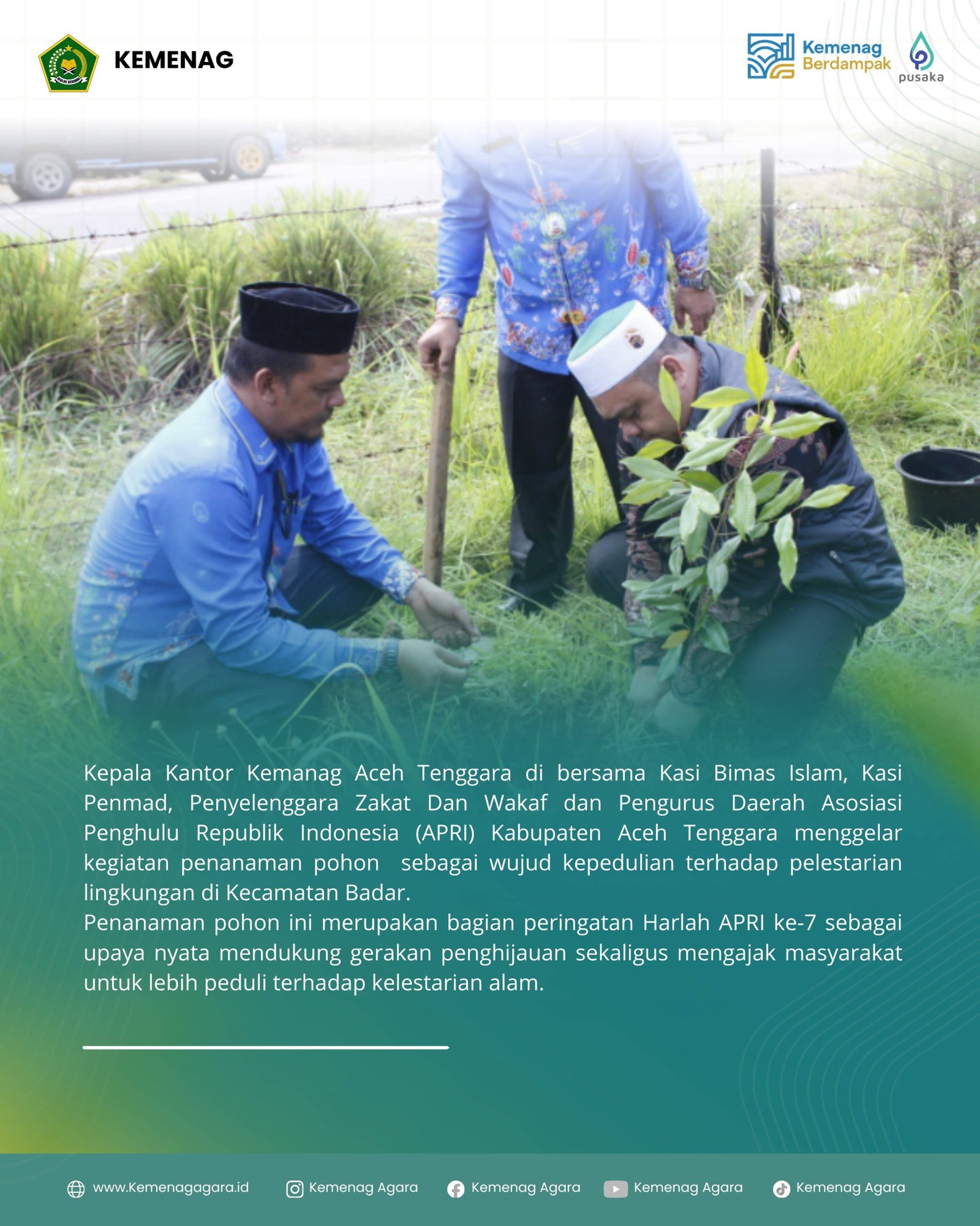 Harlah Apri Ke-7, Apri Aceh Tenggara Tanam Pohon Dukung Program Ekoteologi