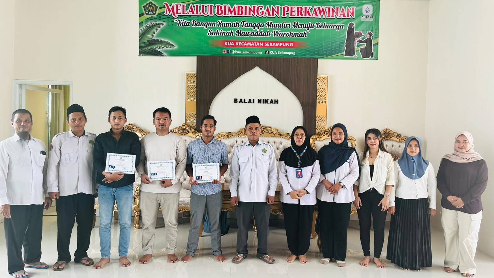 KUA Sekampung Gelar Suscatin bagi Tiga Pasangan Calon Pengantin Bersama PLKB Sekampung