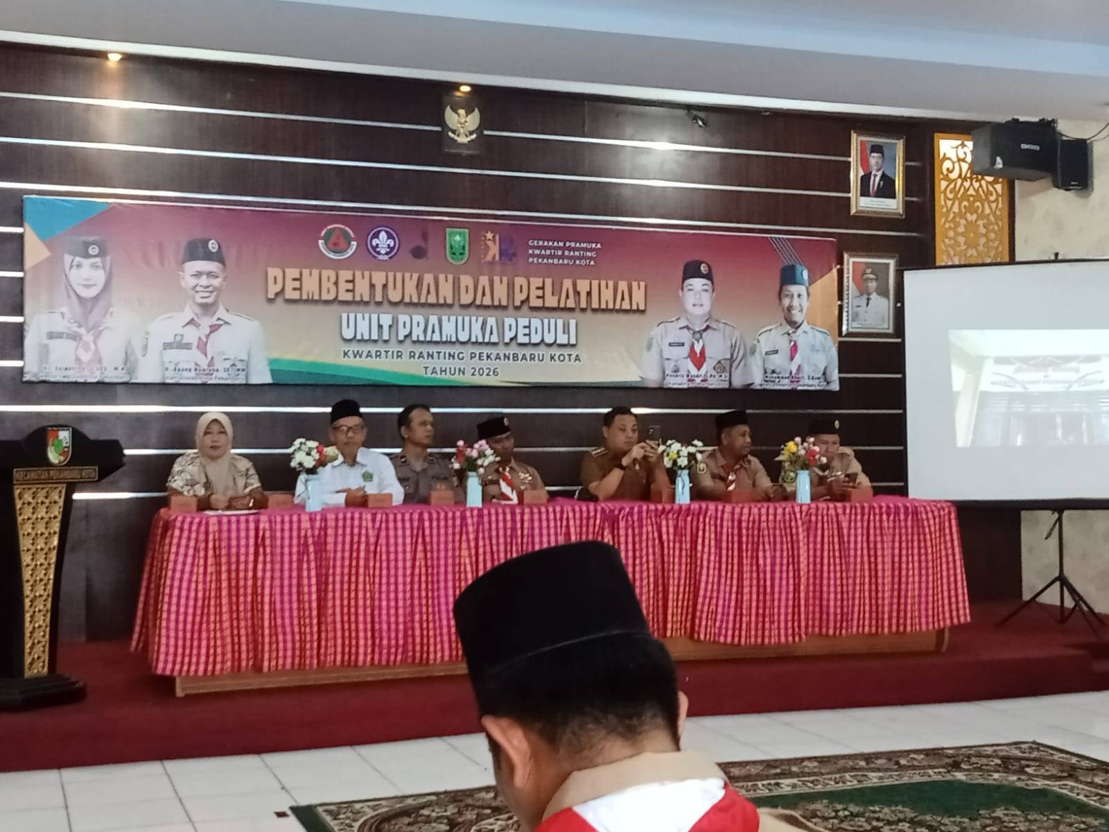 Selaku Unsur Mabiran, Ka. KUA Pekanbaru Kota Hadiri Pembentukan Unit Pramuka Peduli 