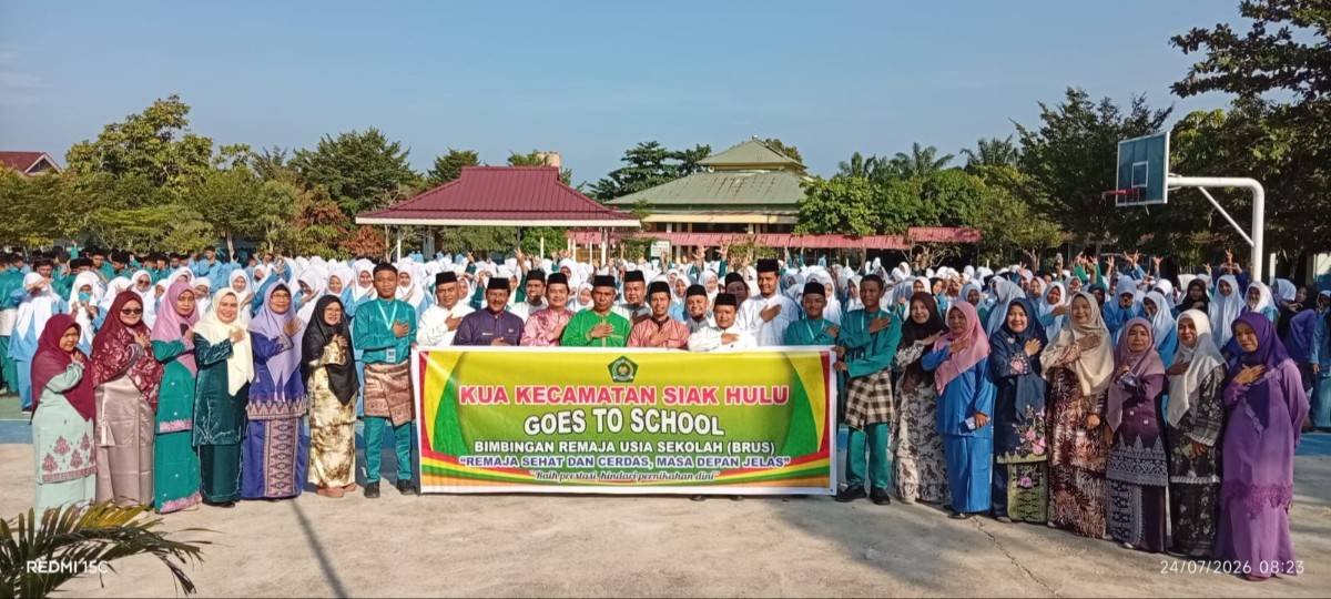 Cegah Pernikahan Dini, KUA Siak Hulu Gelar Edukasi BRUS di SMAN 2 Kubang Jaya