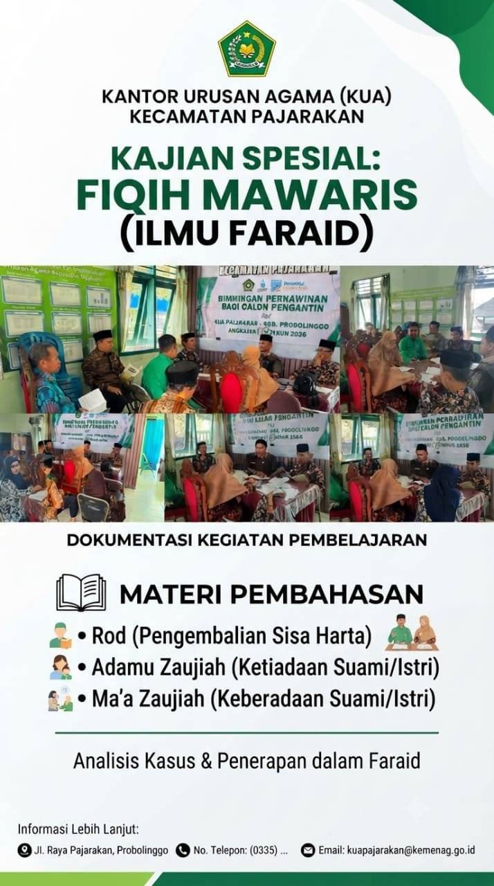 Perkuat Literasi Keagamaan, KUA Pajarakan Rutin Ngaji Faroidl
