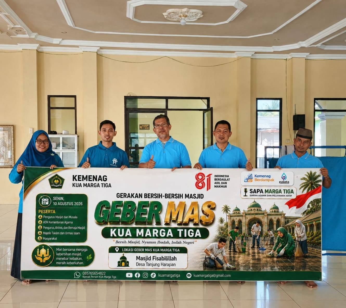 KUA Marga Tiga GEBERMAS di Masjid Fisabilillah Tanjung Harapan