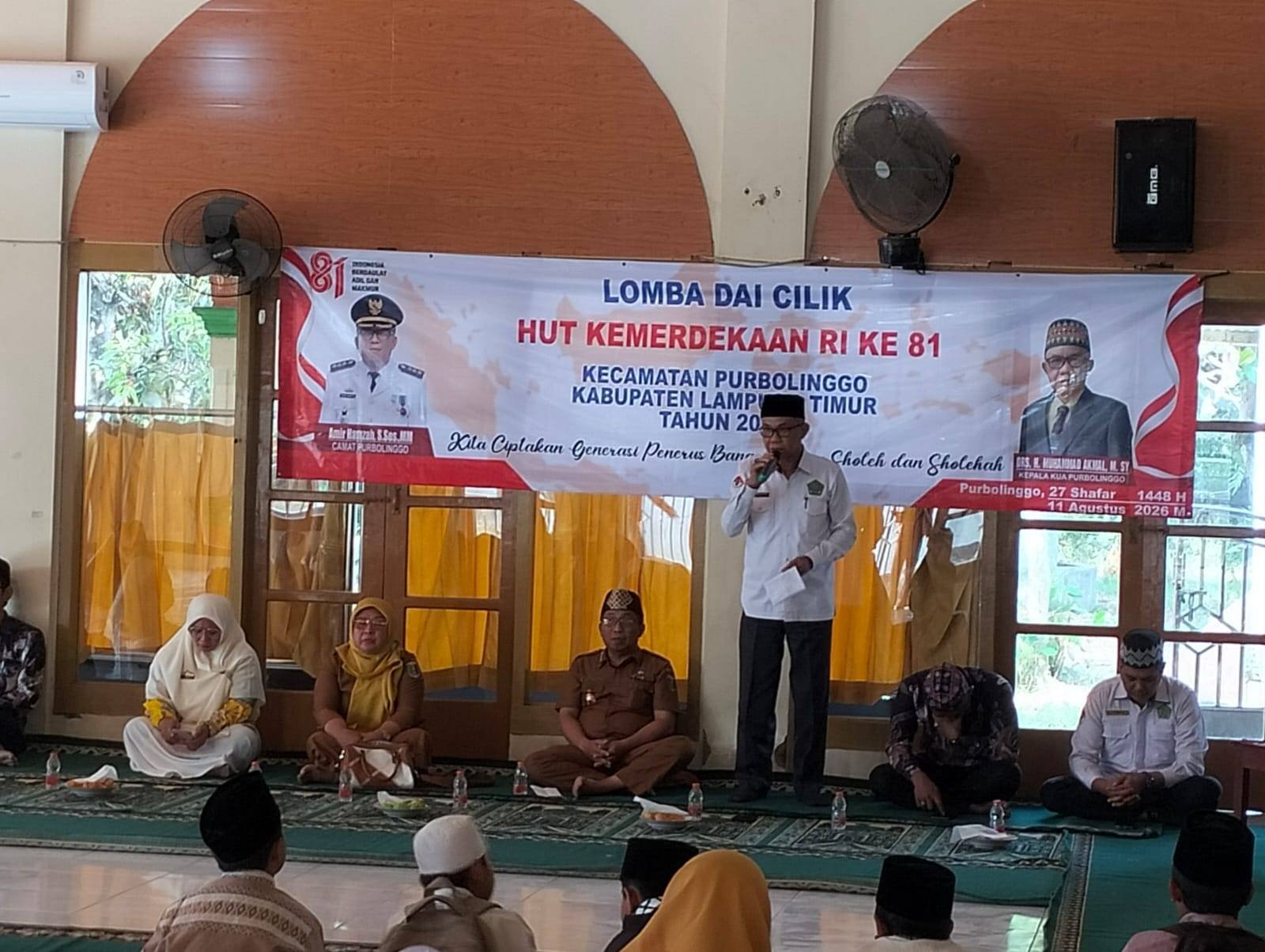 Semarak HUT RI ke 81, KUA Purbolinggo Gelar Lomba Da'i Cilik dan Tahfidz Juz 30