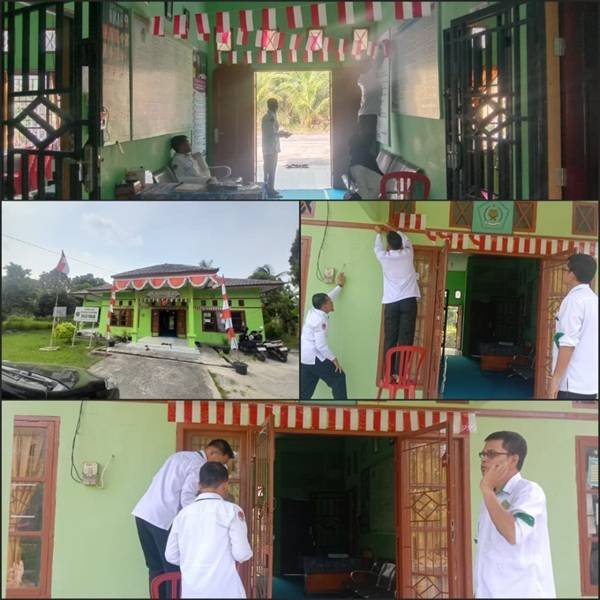 Sambut HUT ke-81 RI, KUA Siak Kecil Sulap Kantor Bernuansa Merah Putih