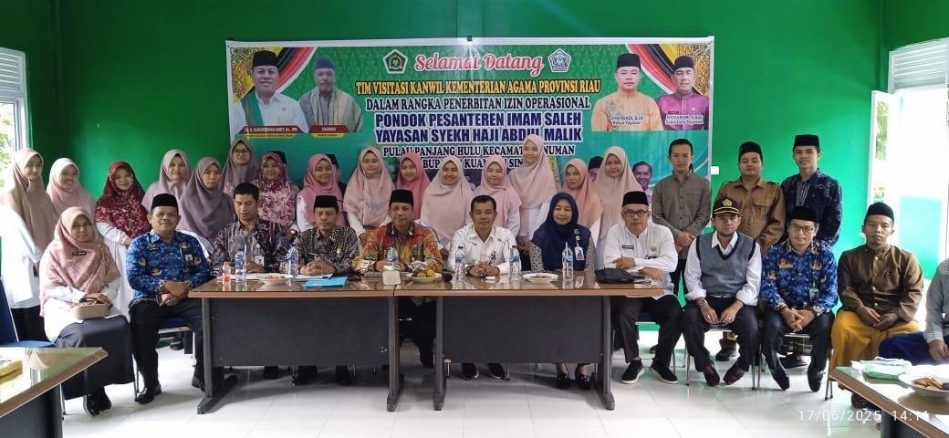 Kepala KUA Kecamatan Inuman Hadiri Verifikasi dan Validasi Pondok Pesantren Imam Shaleh