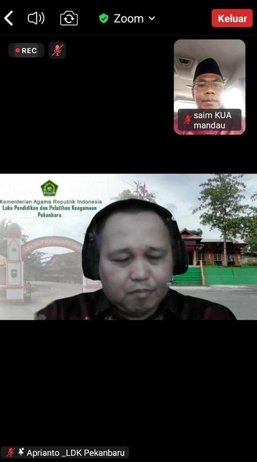 Kepala KUA Mandau Ikuti Daring Sosialisasi Mentor Peserta Latsar CPNS Kementerian Agama