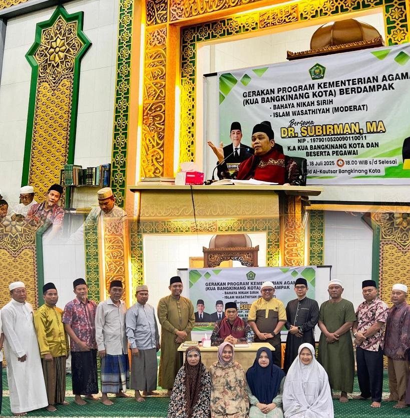 Safari Dakwah KUA Bangkinang Kota: Ratusan Jamaah Antusias Ikuti Tausiah tentang Moderasi Beragama dan Bahaya Nikah Siri