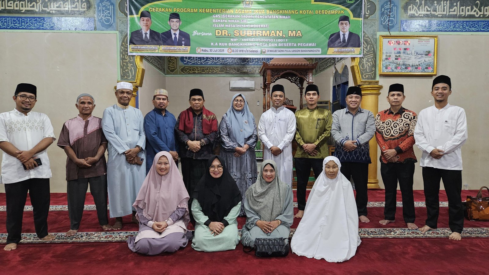 KUA Bangkinang Kota Lanjutkan Program “KUA Berdampak” di Masjid At-Taqwa Kelurahan Langgini