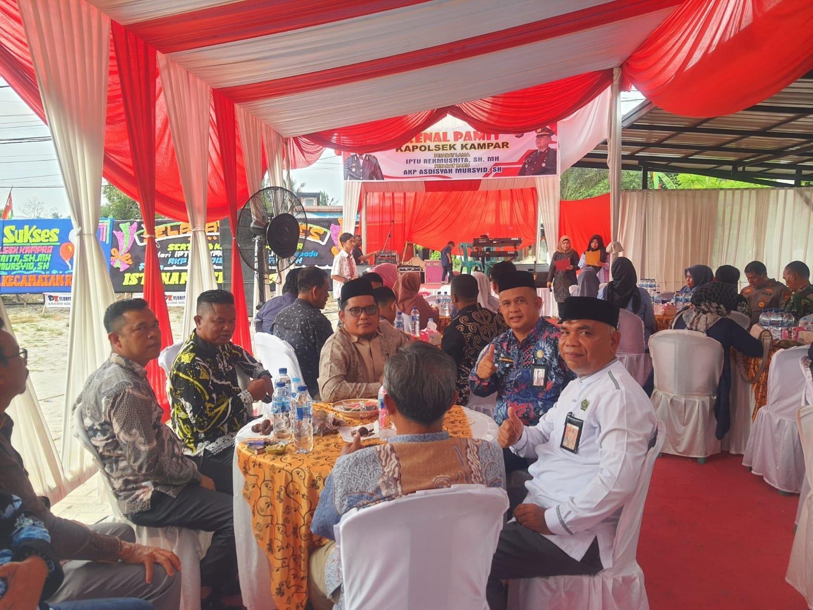 Kampar (Humas) Ka. KUA Kampar, Kampar Utara, dan Rumbio Jaya Hadiri Acara Kenal Pamit Kapolsek