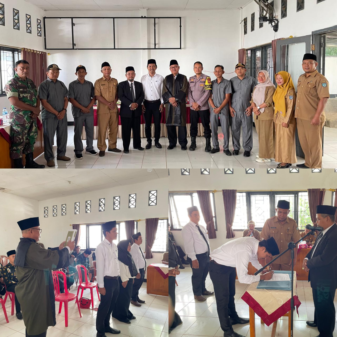 Ka. KUA Padang Jaya Bertindak Sebagai Rohaniawan Pada Pelantikan PAW BPD Desa