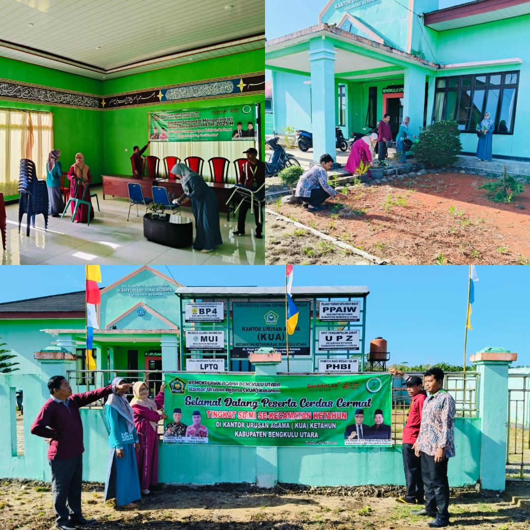 KUA Ketahun Lakukan Gotong Royong Menjelang Acara Cerdas Cermat