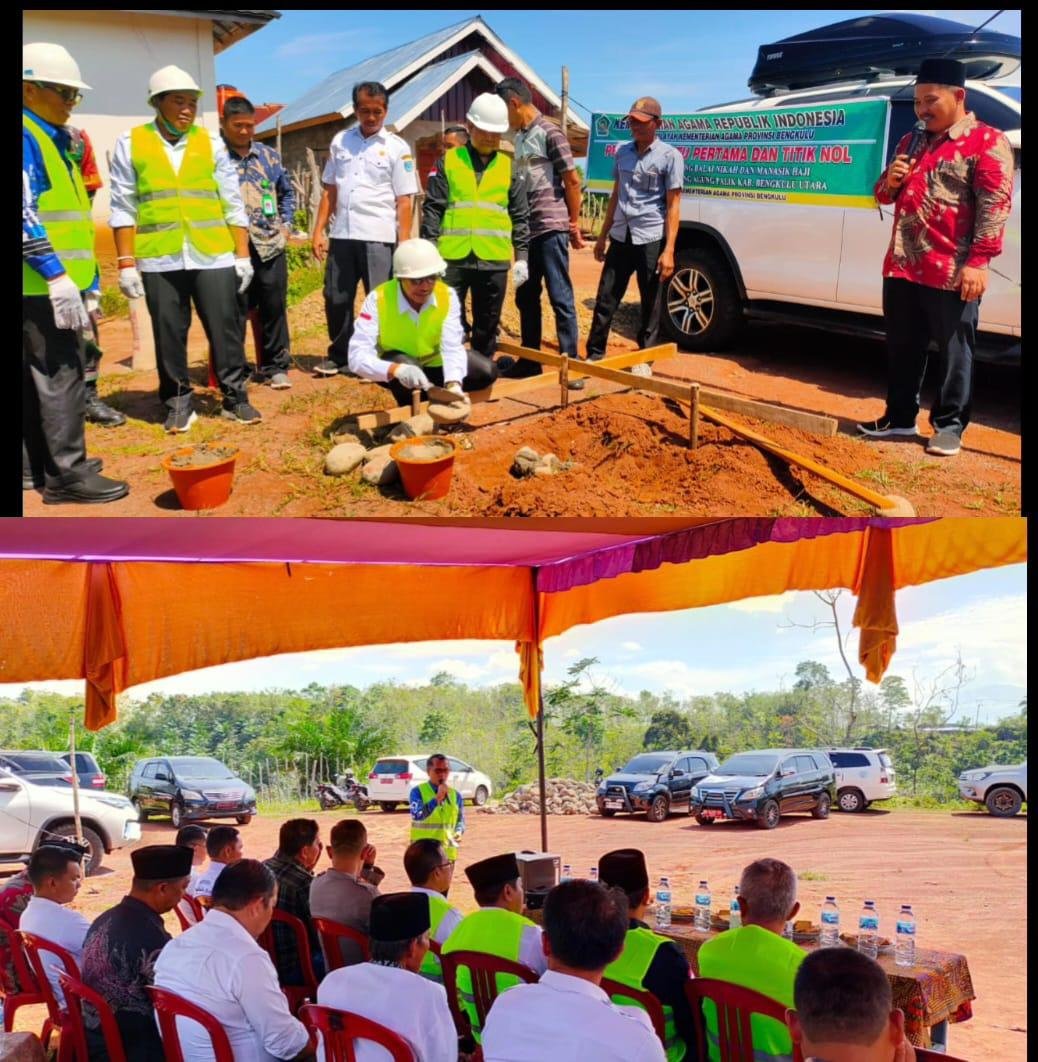 Peletakan Batu Pertama Pembangunan Gedung KUA TAP Kepala KUA Kerkap Hadir Memberi Dukungan