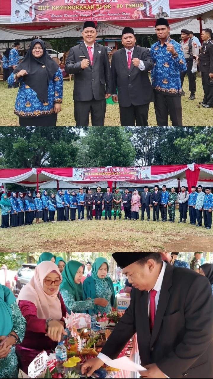 Upacara HUT RI ke-80, Kepala KUA Arma Jaya Ikut serta dalam Penilaian Tumpeng