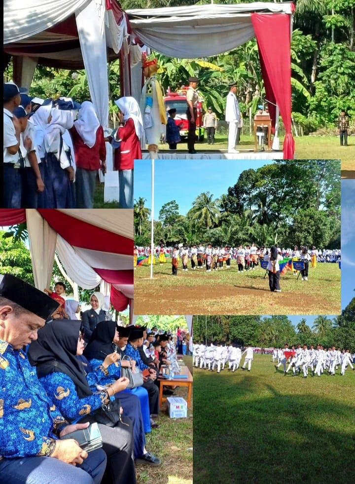 Kepala KUA Kec Kerkap Menjadi Pembaca Doa Dalam Upacara Bendera HUT RI ke-80 di Lapangan Sepak Bola Koramil Lubuk Durian