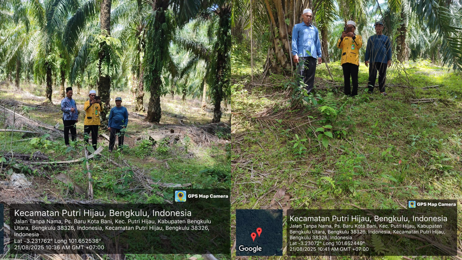 KUA Kec. Putri Hijau Lakukan Pengambilan Titik Koordinat Lokasi Tanah Wakaf