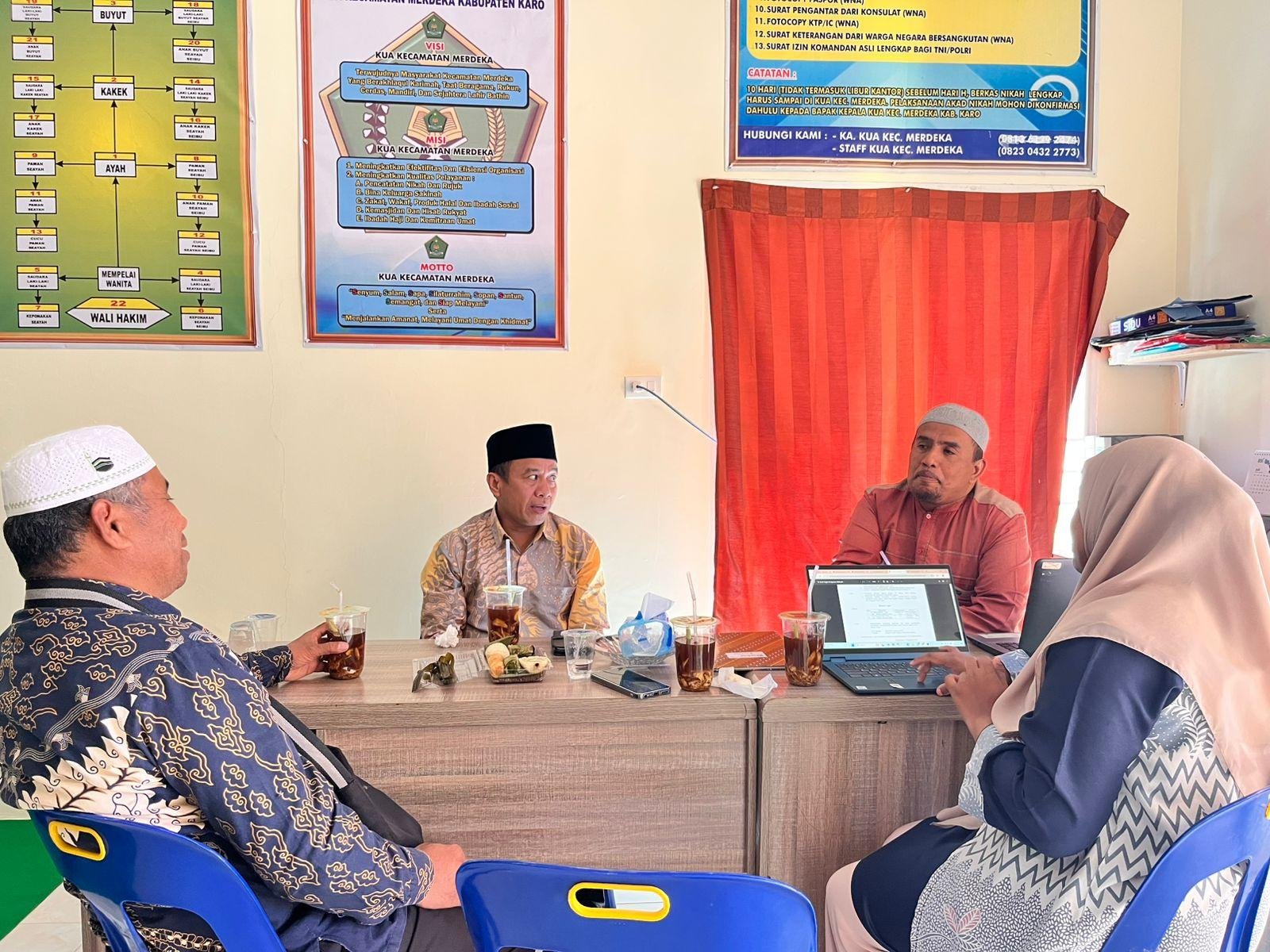 KUA Berastagi dan Merdeka Sambut Kunjungan Penyelenggara Haji Kemenag Karo