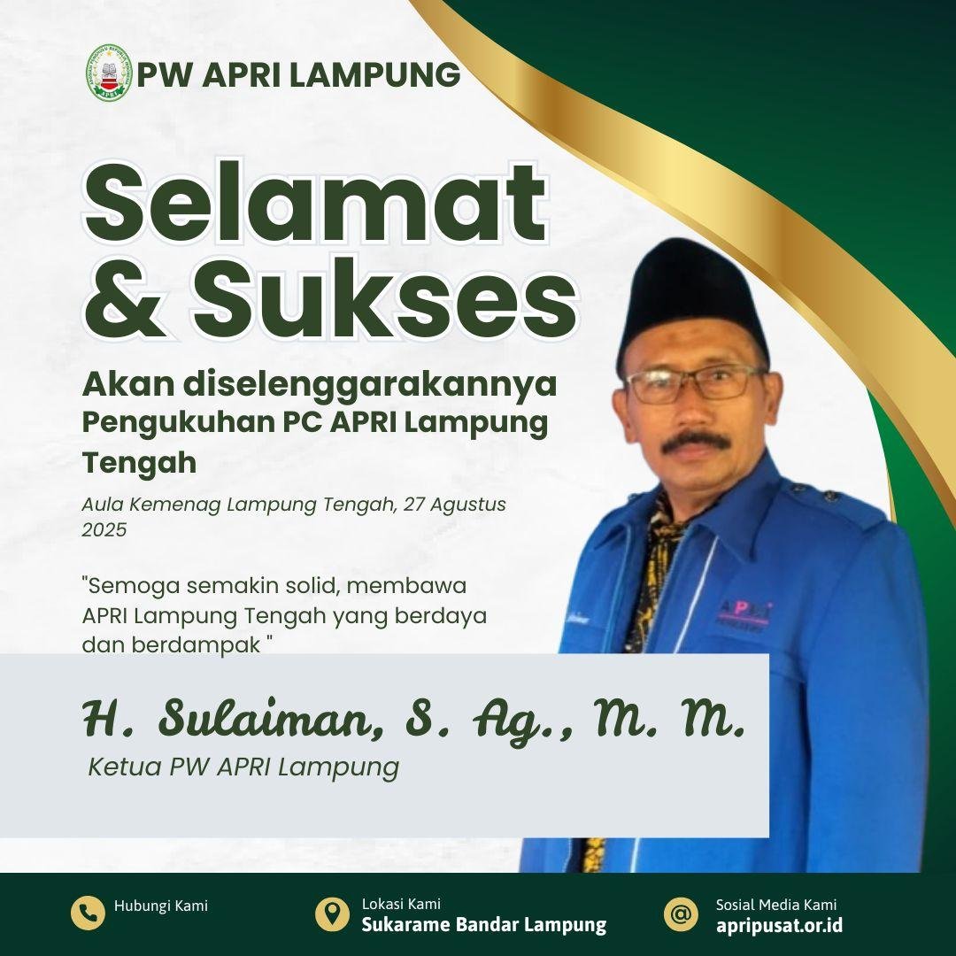 PW APRI Lampung Dukung Pengukuhan PC APRI Lampung Tengah