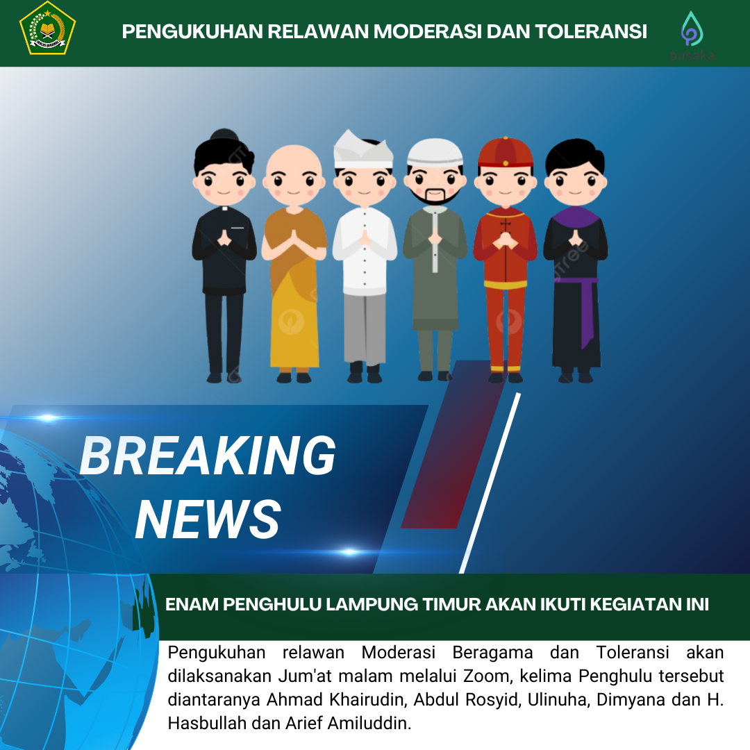 Relawan Moderasi Siap Berkibar: Enam Penghulu Lampung Timur Ikut Pengukuhan Nasional 