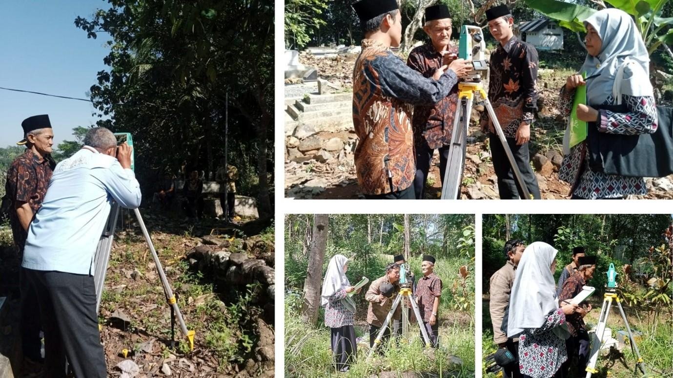 Akurasikan Arah Kiblat Makam, Tim Ukur KUA Susukan Laksanakan Pengukuran