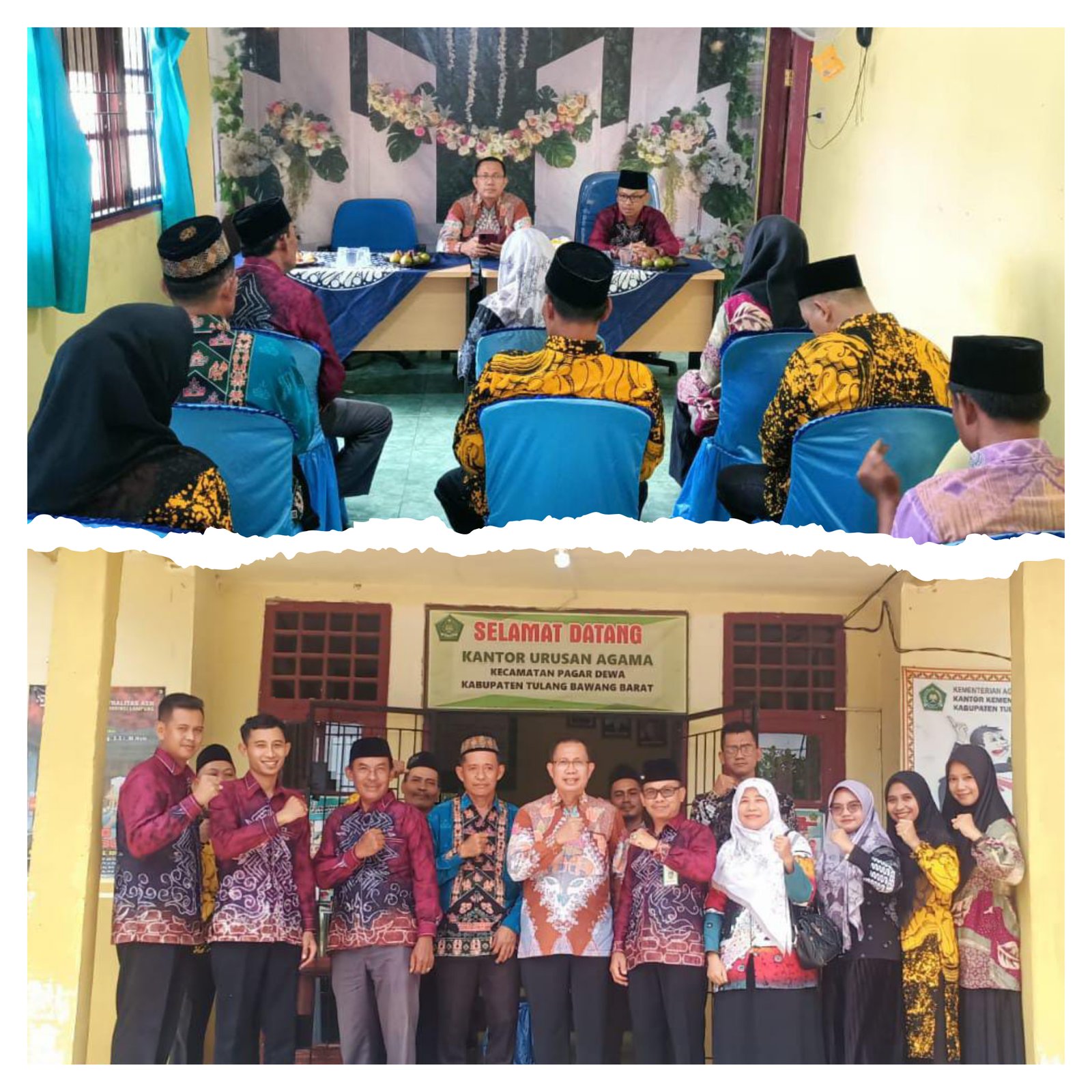 Kantor Kementerian Agama Kabupaten Tulang Bawang Barat Lakukan Monitoring dan Evaluasi di KUA Pagardewa.
