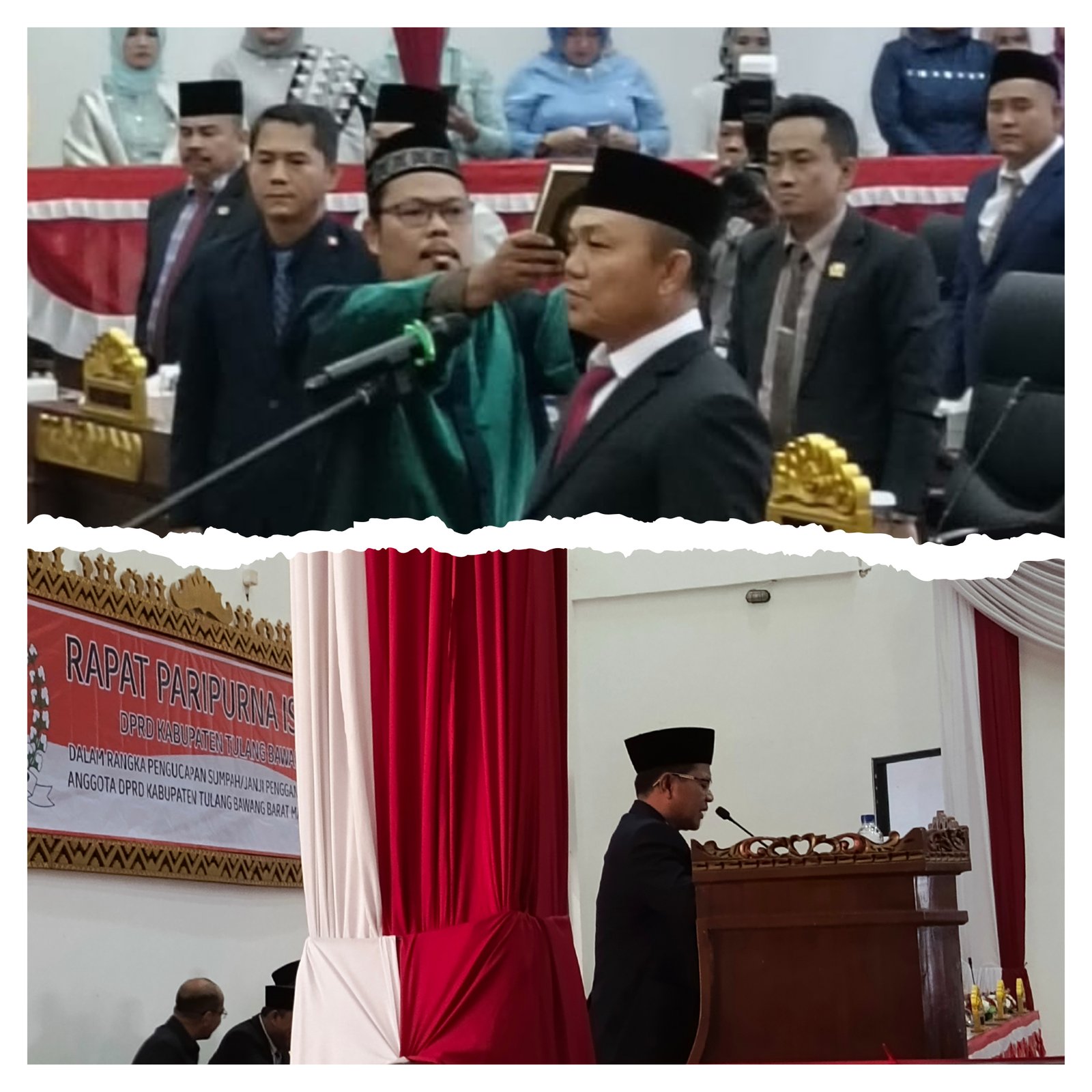 Penghulu Tulang Bawang Tengah Pimpin Doa dan Rohaniawan dalam Pelantikan Pimpinan DPRD Kabupaten Tubaba