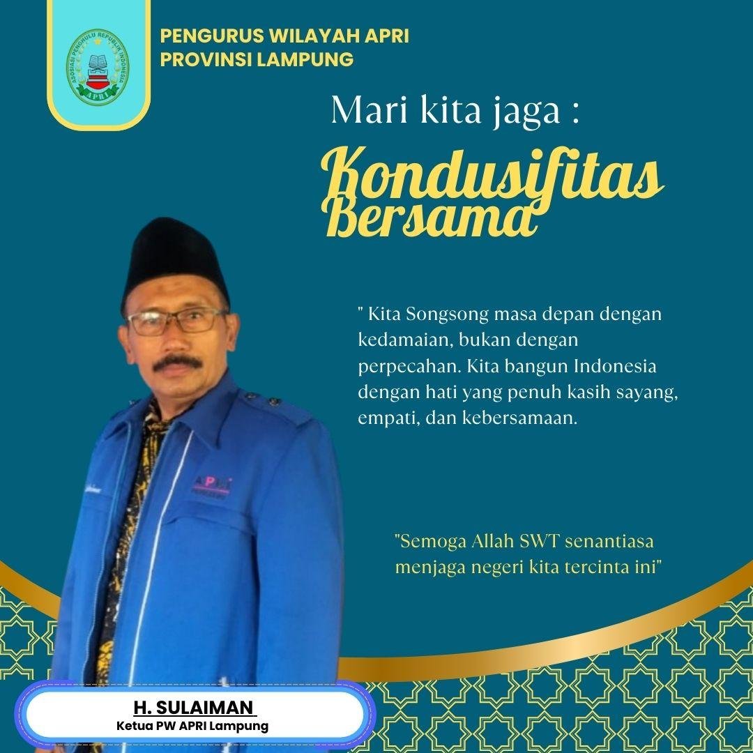 Ketua PW APRI Lampung Ajak Penghulu Aktif Jaga Kondusifitas