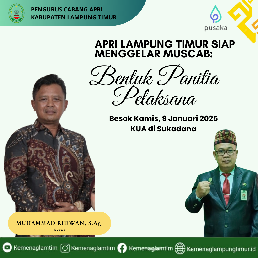 APRI Lampung Timur Siap Menggelar Muscab: Panitia Dibentuk Besok di KUA Sukadana