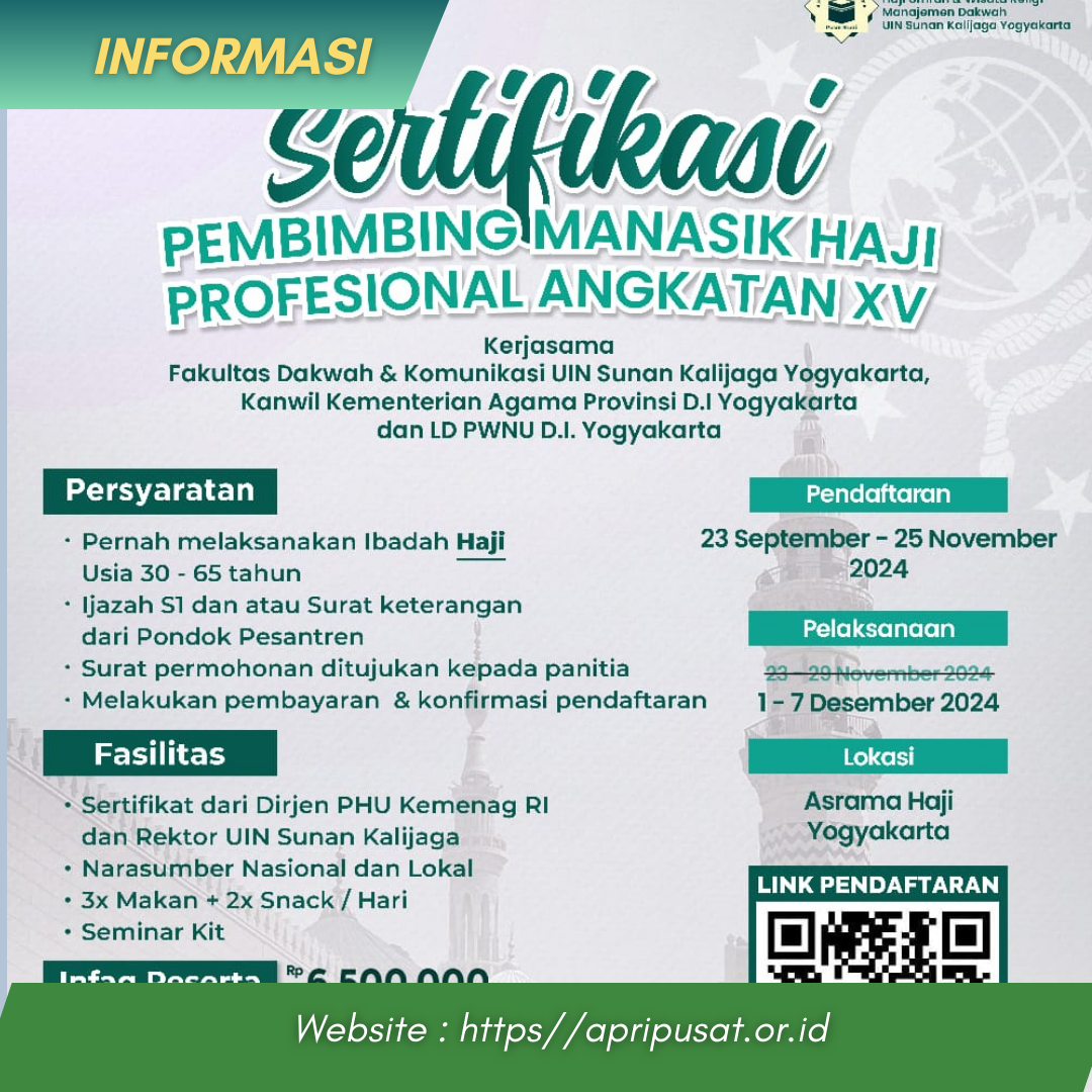 SERTIFIKASI PEMBIMBING MANASIK HAJI DAN UMRAH PROFESIONAL Angkatan XV