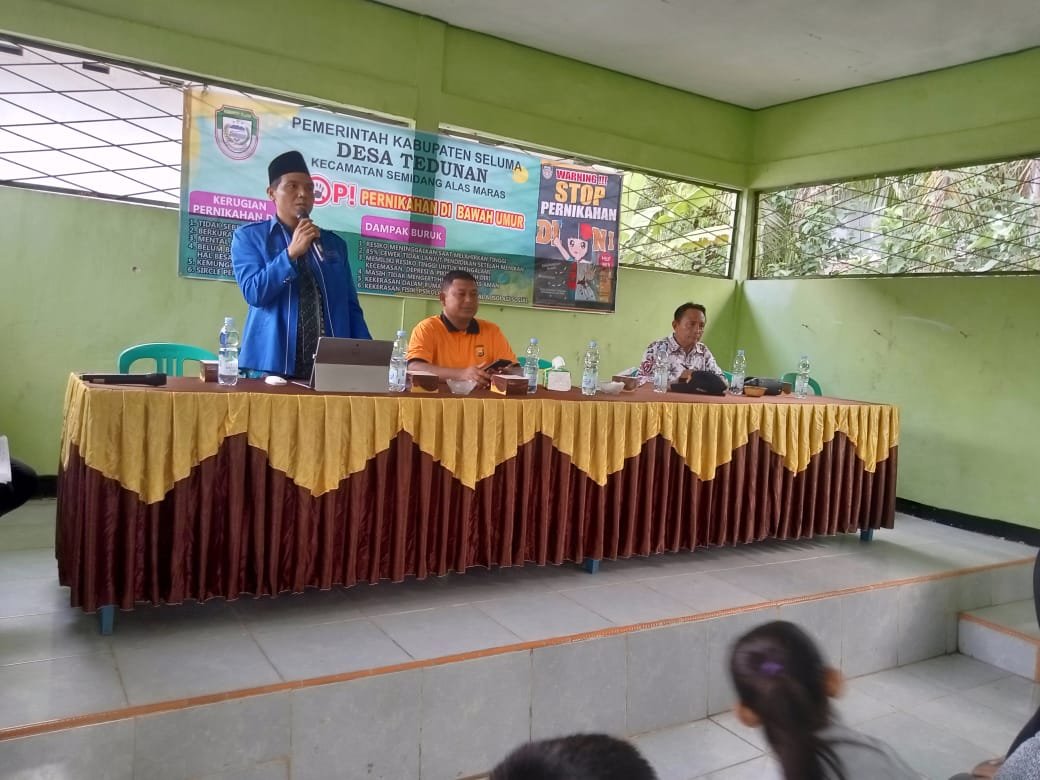 Kepala KUA Semidang Alas Maras Menjadi Pemateri Pada Kegiatan Sosialisasi Pencegahan dan Dampak Pernikahan Anak di Bawah Umur