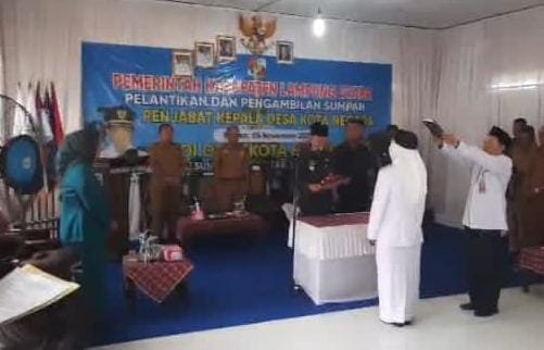 Penghulu KUA Sungkai Utara Menjadi Rohaniawan pelantikan pejabat kepala Desa Kotanegara