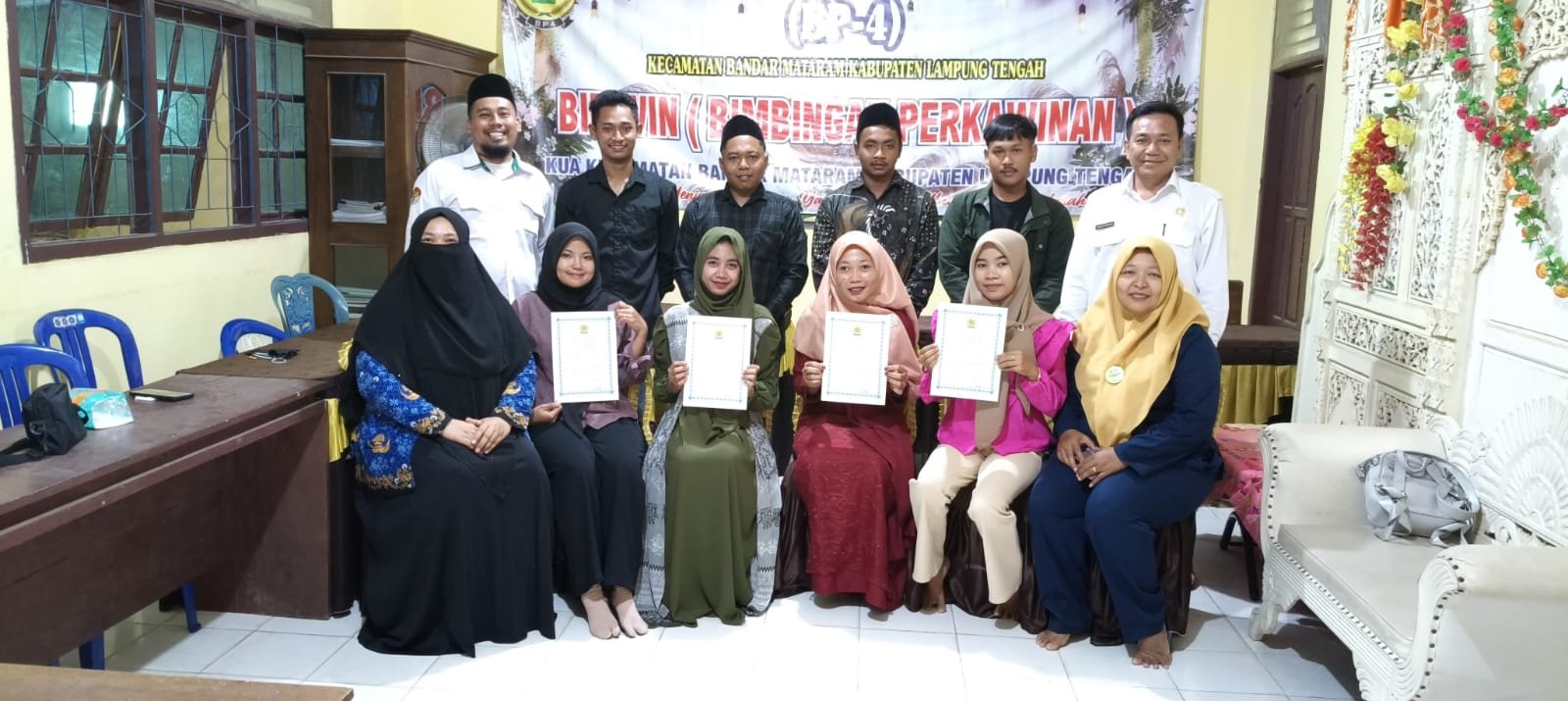KUA Bandar Mataram Lampung Tengah Gelar Bigwin Mandiri 10 Pasang Catin Bersama Puskesmas dan PLKB