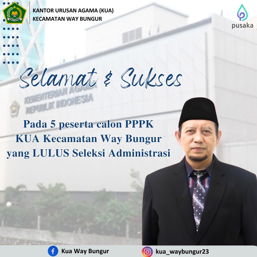 Lima Pegawai KUA Way Bungur Lulus Seleksi Administrasi PPPK 2024